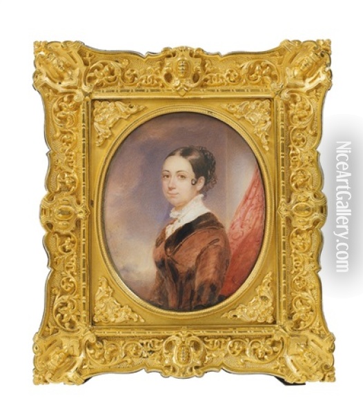 Portrait Of A Young Biedermeier Lady Oil Painting - Emanuel Thomas Peter