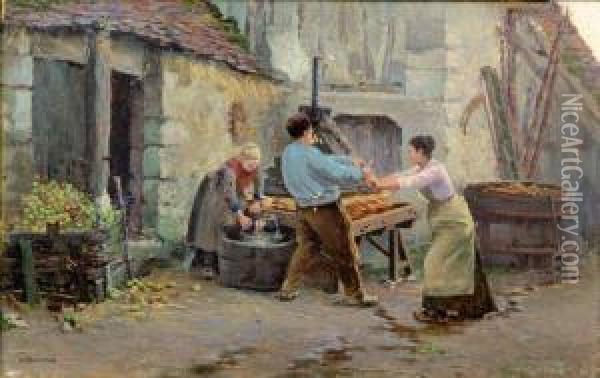 Le Cidre, Fremeuse, Normandie Oil Painting - Joseph-Felix Bouchor