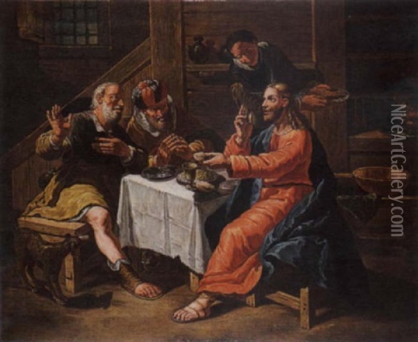 Cena In Emmaus Oil Painting - Francesco Salvator Fontebasso