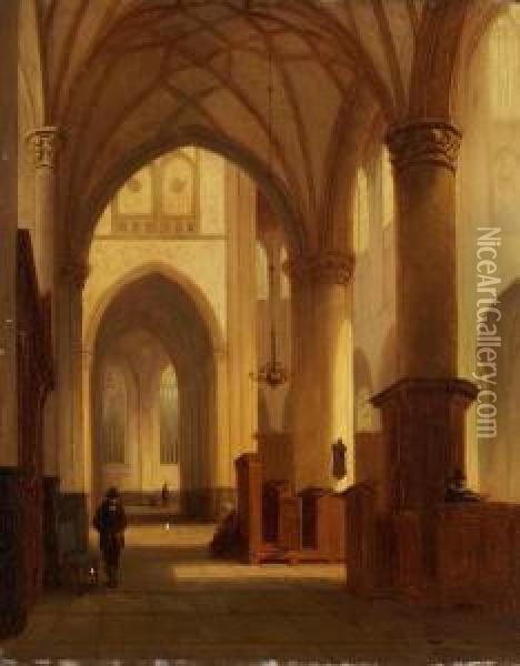 Kircheninterieur Mit Figurenstaffage Oil Painting - Paul Constantin D. Tetar Van Elven