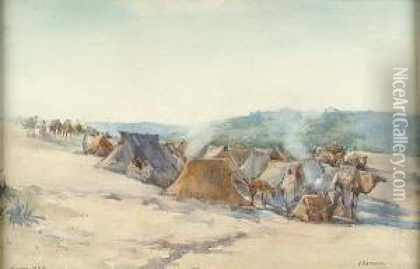 Pilgrim's Camp Oil Painting - George Denholm Armour