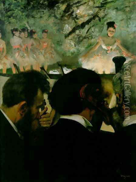 Orchestra Musicians Oil Painting - Edgar Degas