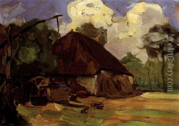 A Farm At Saasveld In Summer Oil Painting - Piet Mondrian