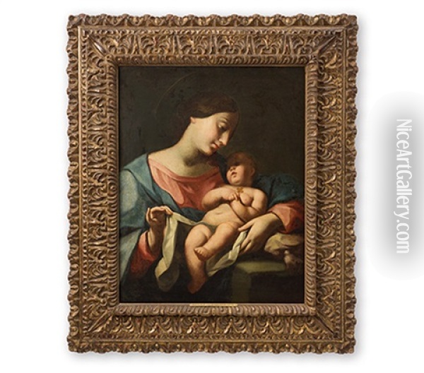 Madonna Mit Kind Oil Painting - Giovanni Battista Salvi (Il Sassoferrato)