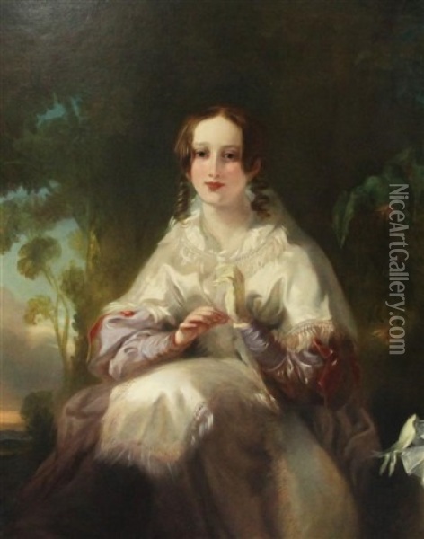 Portrait Of Miss Mary Howard Michael Oil Painting - John Ballantyne