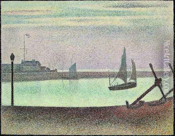 The Channel At Gravelines Evening Oil Painting - Georges Seurat