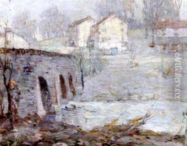 Old Bridge, Lansdowne, Pennsylvania Oil Painting - Paul Bernard King