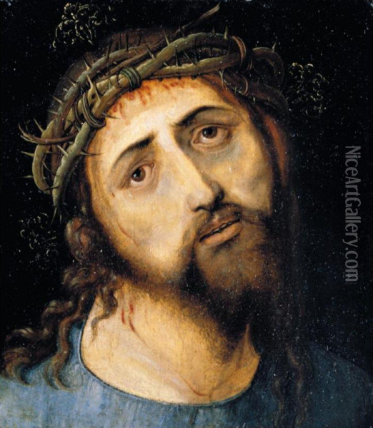 Christ As Man Of Sorrows Oil Painting - Hans Hoffmann