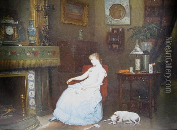The Letter Oil Painting - George Wright