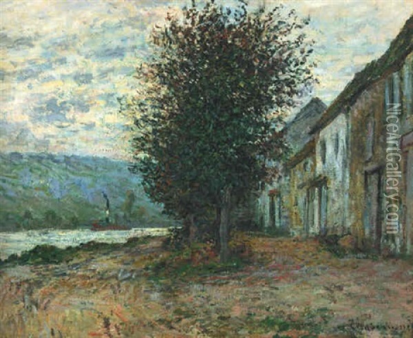 Bord De La Seine A Lavacourt Oil Painting - Claude Monet