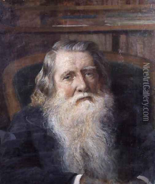 Portrait of John Ruskin 1819-1900 1898-99 Oil Painting - Joseph Arthur Palliser Severn