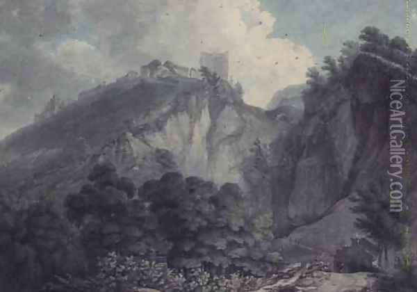 Peak Hole Castleton Derbyshire Oil Painting - Thomas Hearne