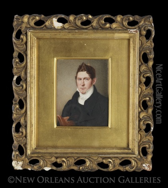 Miniature Portrait Of Adam Seckel Oil Painting - John Robinson