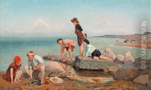 Fishermen Oil Painting - Vasili Andreevich Golynskij