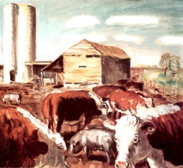 The Curry Farm, Dunavent, Kansas Oil Painting - John Steuart Curry