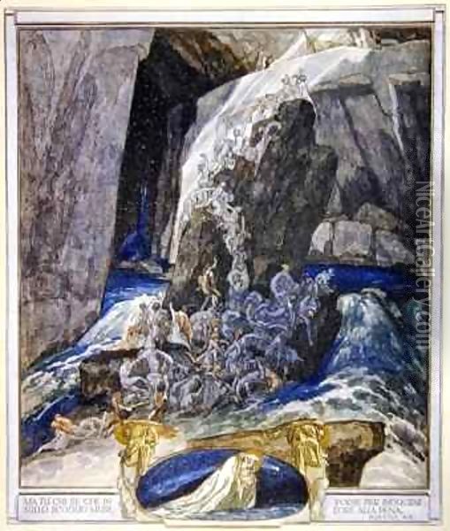 Illustration from Dante's 'Divine Comedy', Inferno, Canto XXIII 2 Oil Painting - Franz von (Choisy Le Conin) Bayros