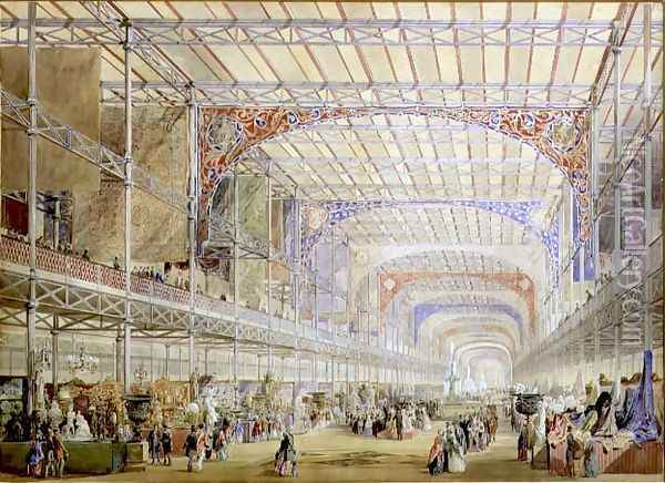 Design by Owen Jones for the Decoration of the Great Exhibition Building, 1851 Oil Painting - William Simpson