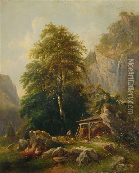 Im Gebirge Oil Painting - Carl Haunold