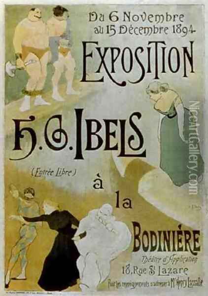 Exhibition by HB Ibels at the Bodiniere Oil Painting - Henri-Gabriel Ibels