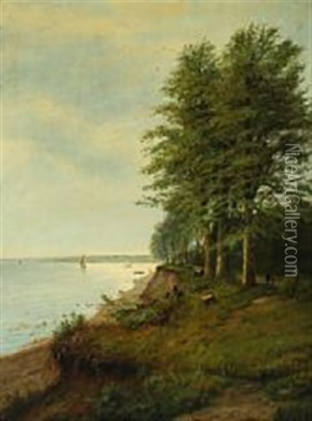 Danish Coastal Scape Oil Painting - Jens Bisgaard