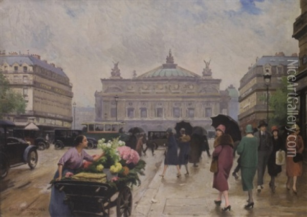 On The Boulevard Oil Painting - Louis Marie de Schryver