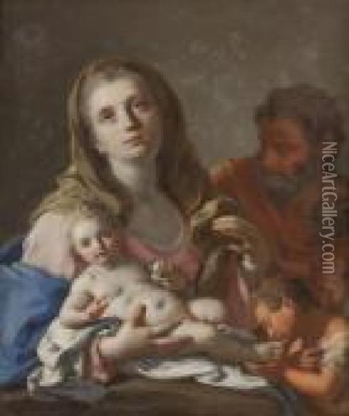 Sacra Famiglia Con San Giovannino Oil Painting - Francesco Solimena