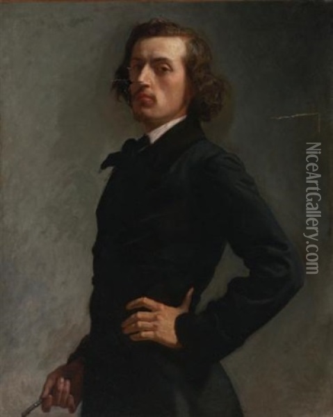 Portrait Of Monsieur Allard Oil Painting - Leon Bonnat