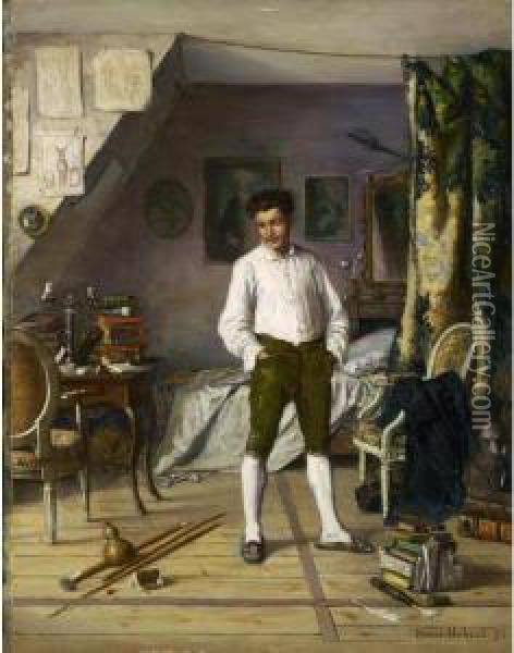 Interieur, 1873 
Interior, 1873 Oil Painting - Henri Hebert