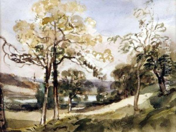 A View At Martlesham Creek, Suffolk Oil Painting - Thomas Gainsborough