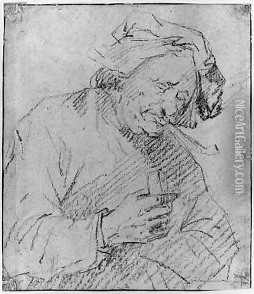 A Smoker holding a Glass Oil Painting - Egbert Jaspersz. van, the Elder Heemskerck