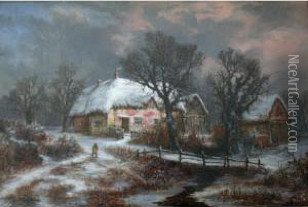 Old House Near Bromsgrove Oil Painting - William R. Stone