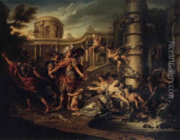 The Fainting Of Armida Oil Painting - Charles-Antoine Coypel