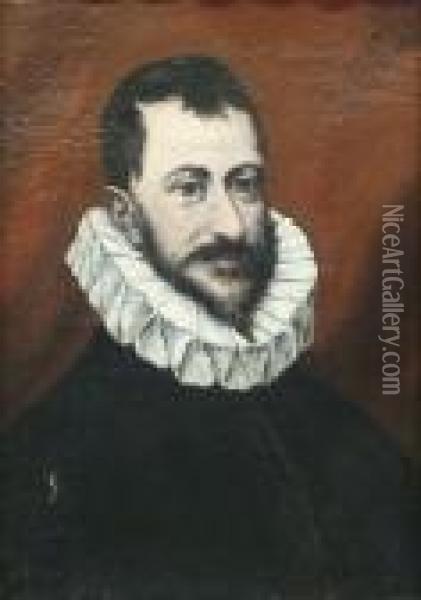 Portrait Of A Gentleman In A White Ruff Oil Painting - El Greco (Domenikos Theotokopoulos)