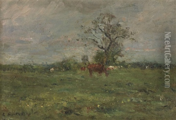 Sommerliche Weidenlandschaft In Holstein Oil Painting - Rudolf Hoeckner
