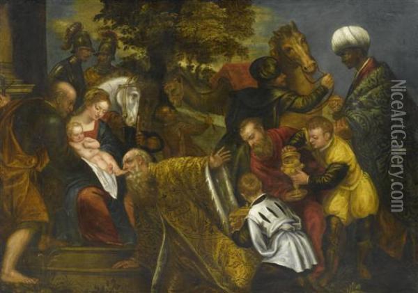 Adoration Of The Three Kings Oil Painting - Paolo Veronese (Caliari)