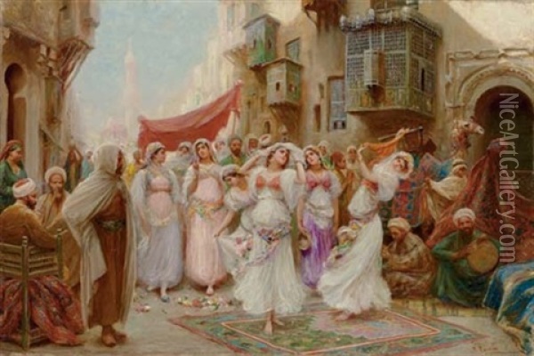 Oriental Dancers, Cairo Oil Painting - Fabio Fabbi