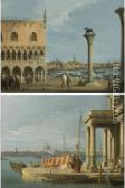 The Piazzetta, Venice Oil Painting - (Giovanni Antonio Canal) Canaletto