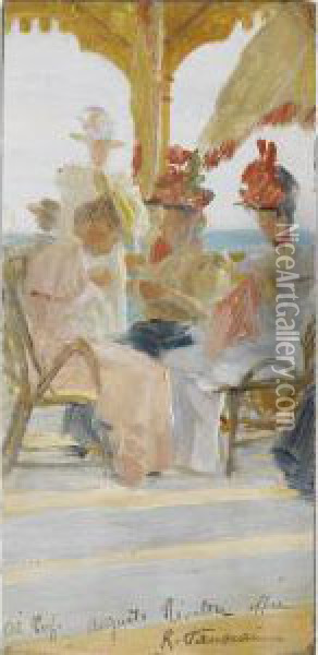 Femmes Cousant Oil Painting - Ruggero Panerai