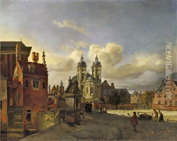 Die Jesuitenkirche St. Andreas In Dusseldorf Oil Painting - Jan Van Der Heyden