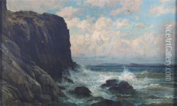 Rocky Coast Oil Painting - Carl Weber