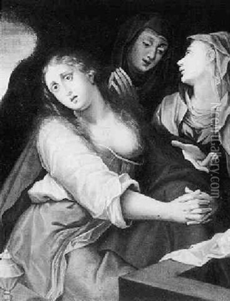 Die Drei Marien Am Grabe Christi Oil Painting - Giovanni Bilivert
