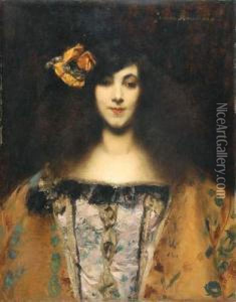 Portrait De Femme En Buste Oil Painting - Juana Romani