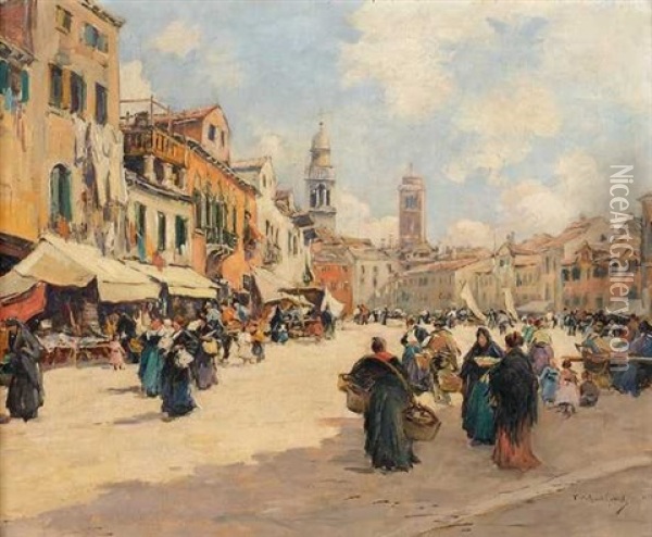 Un Marche A Venise Oil Painting - Fernand Marie Eugene Legout-Gerard