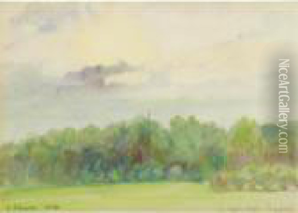 Paysage A Eragny Oil Painting - Camille Pissarro