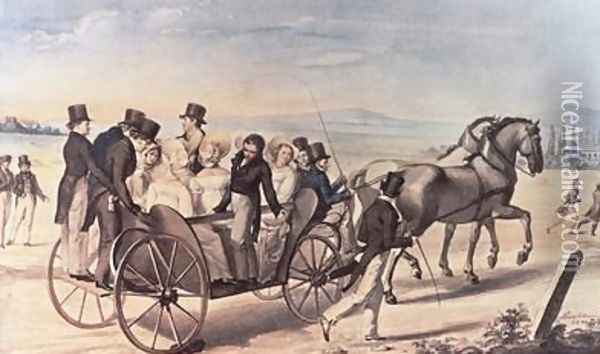 Excursion of the Schubertians from Atzenbrugg to Aumuhl Oil Painting - Leopold Kupelwieser