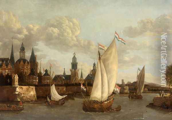 Capriccio View of Haarlem Oil Painting - Jacobus Storck