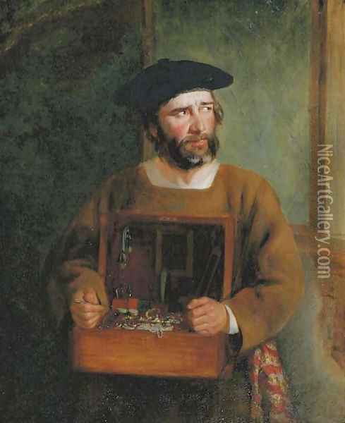 The jewelry seller Oil Painting - Thomas Webster