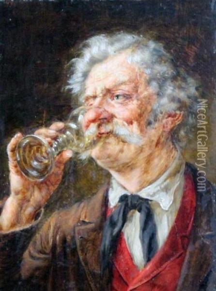 The Wine Connoisseur Oil Painting - Georg Roessler
