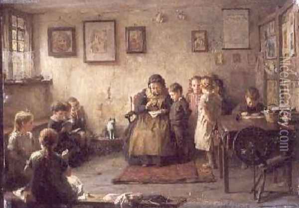 The Dame School, 1887 Oil Painting - Frederick George Cotman