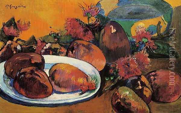 Still Life With Mangoes Oil Painting - Paul Gauguin
